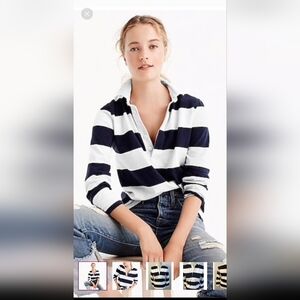 J Crew Iconic 1984 Navy Striped Rugby Shirt (XXXS)